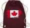 Turnbeutel Rucksack - Kinder Fahnen und Flaggen - Kanada Vintage - Unisize - Bordeauxrot - länder em beutel country canada juterucksack stadt blatt stoffbeutel städte flagge sportbeutel