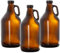 Braunglas-Growler für Bier, 3er-Pack – 1,8 l Krug mit Deckel – ideal für selbstgebraute Brauen, Kombucha, Cider und mehr