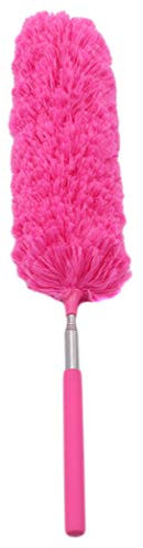 CRYUPE Microfiber Dusting Brush Extend Stretch Feather Home Duster Air-condition Car Furniture Household Cleaning Brush(Rose Red)