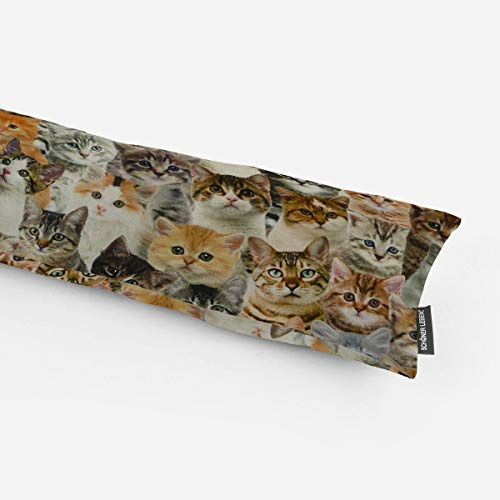 SCHÖNER LEBEN. Zugluftstopper Fenster mit süßem Katzenmotiv, Auswahl:120cm Länge