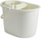 VR7-15 Liter Mop Bucket with Wringer, Classic Plastic Bucket with Side Lip for Easy Pouring, Floor Bucket with Carry Handle – Ideal for General and Small Area Cleaning - Ivory