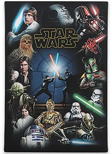Open Road Brands Disney Star Wars Gallery Leinwandbild, klassische Star-Wars-Wanddekoration mit Luke Skywalker, Darth Vader, Chewbacca und mehr