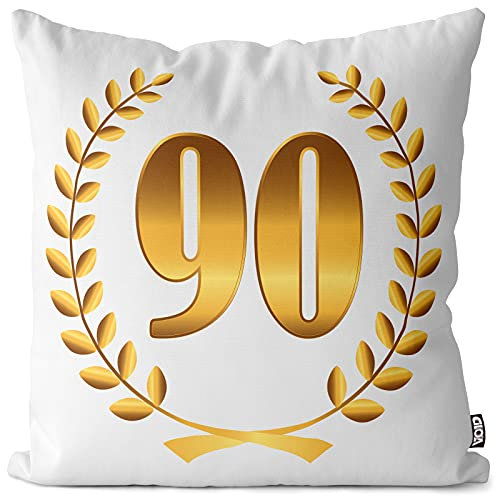 VOID 90 Jahre Jubiläum Geburtstag Kissenbezug Kissenhülle Sofakissen Kissen Deko Outdoor-Kissen Dekokissen, Kissen Größe:40 x 40 cm
