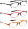NRDIK PROFLEX SpareSpecs Lesebrillen (3er-Pack) – leicht, schlagfest, kratzfest, biegsam, flexibel, rutschfest, Unisex (Herren + Damen) (Oval; BLK, RED, BRN; +2,5)