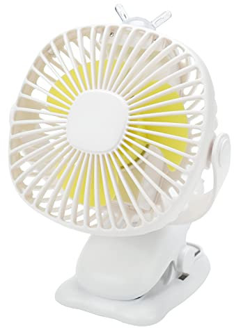 Venforze Clip Ventilator für Kinderwagen, 8000 mAh, USB-Ventilator mit wiederaufladbarem Akku, 4 Geschwindigkeiten, um 360 ° drehbar, Kühlung für den Schreibtisch, Kinderwagen, Büros (Weiß)