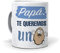 mundohuevo Taza Original Papá + Lanyard Papá Te Queremos | Regalo Día del Padre | Taza Cerámica 350 ML para Café y Té | Detalles Divertidos | Taza día del Padre