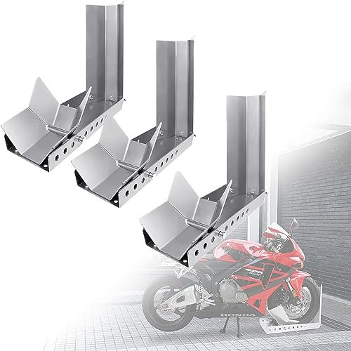 YUENFONG 3x Rail D'aide Au Chargement Moto Bascule Support De Moto Pince De Roue Avant Pour Remorque Support De Transport De Roue Avant