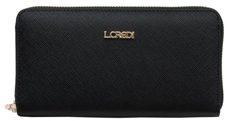 L.CREDI Poema Zip Around Wallet Black