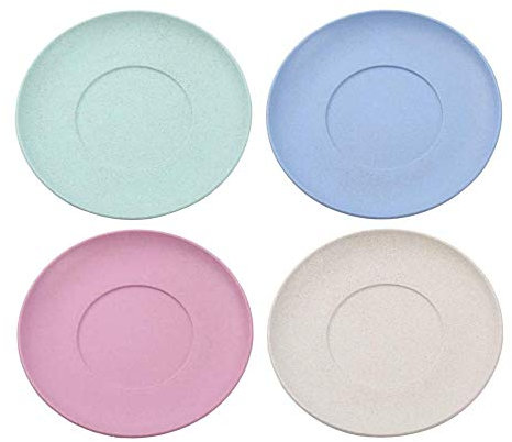 Lot de 4 assiettes snack, assiettes camping, assiettes à pain incassables, assiettes plates polyvalentes pour apéritifs, desserts pain, assiettes plates en voyage, assiettes petit-déjeuner Ø15cm