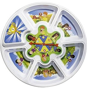 Jeuplay Supper Spinner for Kids – Fun and Engaging Divided Plates for Children – Fussy Eater Plate for Kids – Divided Plate for Food Variety – 6 Compartments with a Prize Lid and Spinner