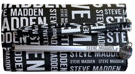 Steve Madden Damen Trifold Wallet, WHT/MULT, Einheitsgröße, Logobar Trifold Wallet Wristlet