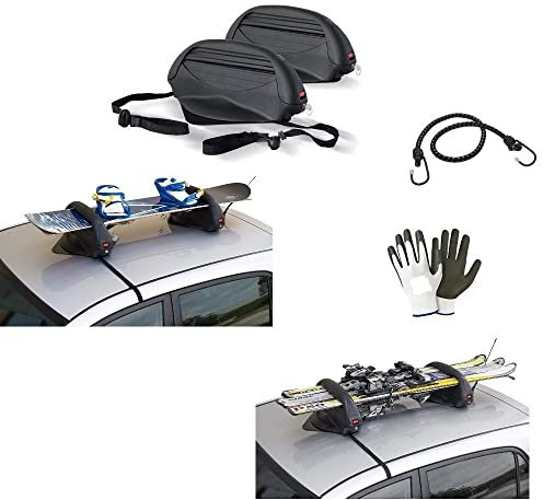 COMPATIBILE CON ABARTH 595 P dal 15 in poi PORTASCI MAGNETICO CON CALAMITA 3 PAIA DI PORTASCI O 2 PAIA DI PORTA SNOWBOARD PER TETTO AUTO NON IN VETRO OMOLOGATO
