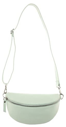 Zwillingsherz Bauchtasche mit Reißverschluss 100% Echtleder – Hochwertige Damen Bauchtasche Crossbag klein und elegant - Schultertasche Bauchtasche