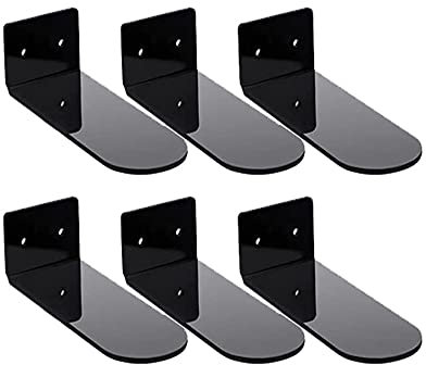 SagaSave 6 Stück Schwarze schwimmende Schuh Regale Transparente Acryl-Wand-Schuh-Display-Regale für Display-Schuh und Sneaker