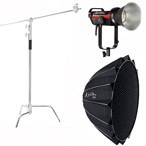 Aputure 300D II with Dome 150cm Softbox+C Stand Kit, 350W 5500K Continuous Light LED Video Light APP/2.4G Remote Control