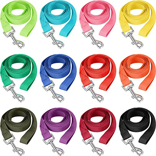 Guinzaglio per cani in nylon da 1,5 m, 12 colori, corda di trazione per cuccioli di taglia piccola e media, per addestramento, gioco, campeggio o cortile (colori vivaci)
