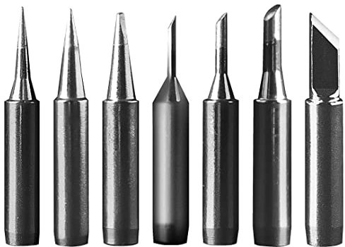 NEO TOOLS Lötspitzen-Set, Satz mit 7 verschiedenen Lötspitzen, für Lötkolben 19-220 und Lötstation 19-200, Durchmesser: 0,8; 1,5; 1,6; 2; 3 mm, für die Reparatur von Elektronik und Mikroelektronik