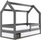 Interbeds Hausbett Kinderbett 80x160cm mit Lattenrost und Stauraum unter Bett Jugendbett mit Rausfallschutz sehr Stabiler Konstruktion komfortabel funktional Einzelbett (grau)