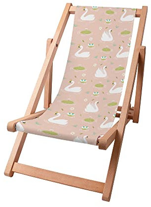 DreamRoots Kinder Liegestuhl Outdoor, Klappbarer Gartenstuhl für Draußen, Faltbarer Campingstuhl mit Waschbarem Bezug aus 100% Polyester bis zu 130 kg