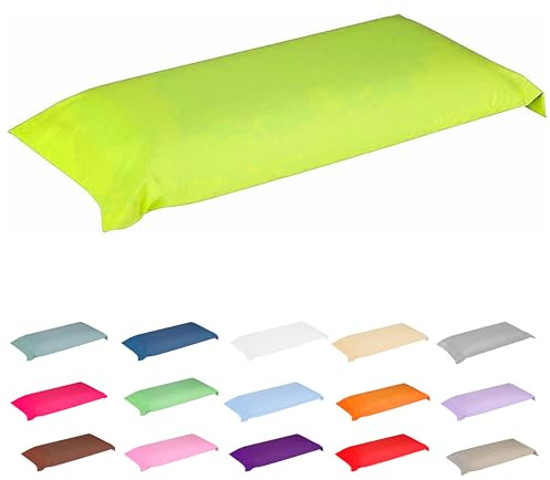 Fundas para Almohada 100% Algodón, Todos los Tamaños, Tacto Muy Suave, para Todas Las Camas, Fabricado en Portugal, Funda Exterior (135 cm, Verde Pistacho)