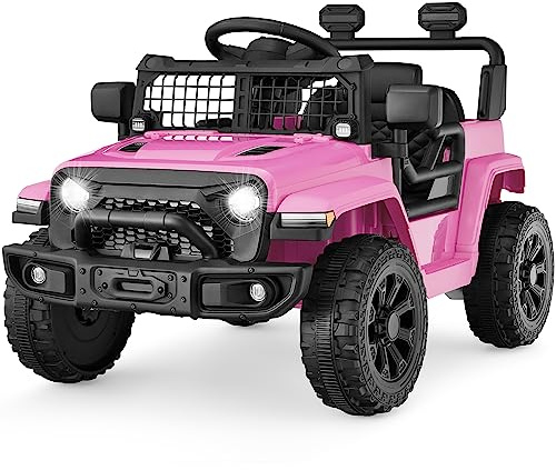 Best Choice Products 6V Kids Ride On Toy, Mini Truck, Electric Play Car w/Parent Remote Control, 4-Wheel Suspension, LED Lights, 2 Speeds, Functional Horn, 3.1MPH Max Speed - Pink