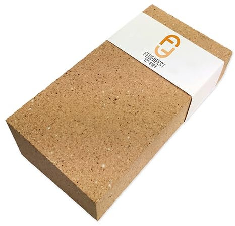 Feuerfest 123 - Schamottstein Wölber Rund [250x124x69/59 mm] - Für Kaminöfen, Öfen & Grills - Backofenstein 1.400 °C hitzebeständig - Lebensmittelecht für Pizzaofen - Schamotte Speichersteine