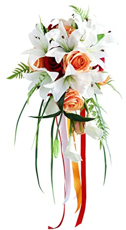 Künstliche kaskadierende Brautstrauß-Hochzeits-Wasserfälle-Rosen-Holding-Blume