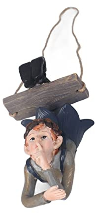 Hängende Tierstatue, Umgekehrte Feen-Elfenfiguren, Schaukel-Elf-Statue, Kunstharz, Hängende Puppe, Baumdekoration, Feen-Miniatur-Gartenfiguren für Draußen, Innenterrasse