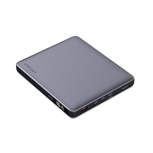 AMEGAT Laptop Power Bank 100W, 20000mAh USB C Bateria Externa Slim Bateria Portatil Carga Rapida con 4 Ports, para Portátil, Tabletas, Smartphones, Auriculares y Mucho Más
