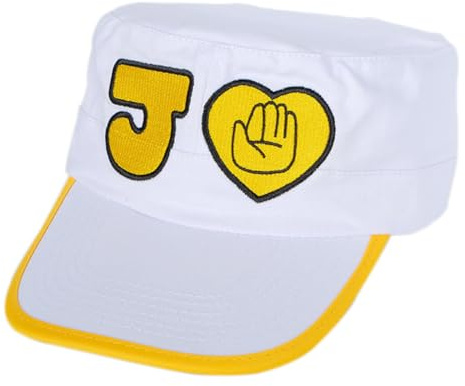 Xinchangda Kujo Jotaro Cap Schwarz Cosplay Hut Unisex Verstellbar Anime Baseball Cap Bestickt Flache Kappe Cosplay Zubehör Hüte