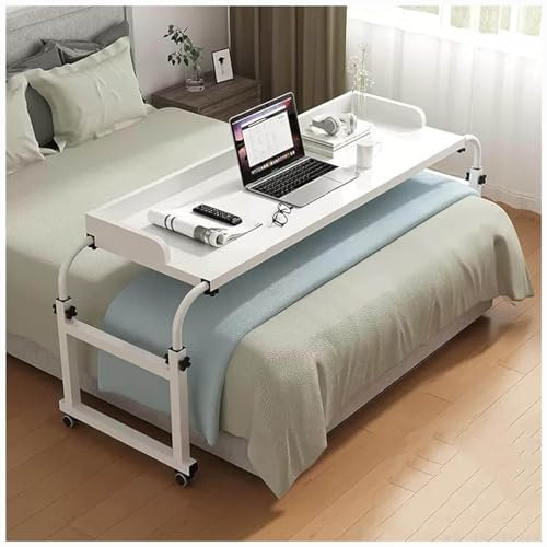 Rolltisch für Zuhause und Büro, mobiler Computer-Laptop-Schreibtisch über dem Bett, Tisch mit Trolley, Computer-Arbeitsplatz
