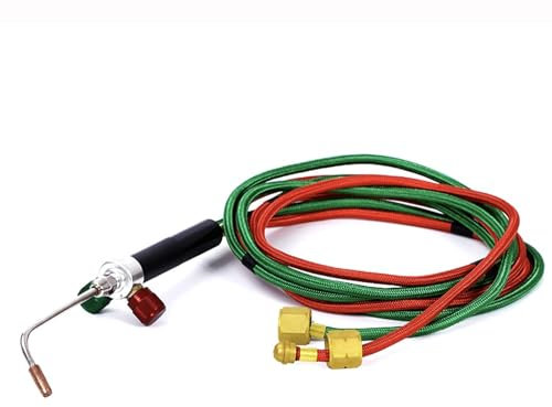 Sauerstoffbrenner-Set, Luft-Acetylen-Taschenlampen-Set, Sauerstoff-Acetylen/Butangas-Schweißbrenner, tragbares Löt-Set mit 5 Spitzen, Handblazer-Taschenlampe zur Reparatur von Blasen