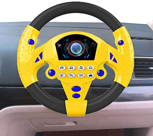 Kinder Lenkrad Für Auto, Car Lenkrad Spielzeug, Lenkrad Spielzeug Für Kinder, Kreatives Simuliertes Lenkrad-Autositz Spielzeug Lenkrad, Tragbares Spielzeug-Lenkrad, Lenkrad Mit Geräuschen Lichtern