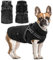 Woiil Hundemantel für Mittelgroße Hunde Winter Warmer Winter Wasserdicht Hundejacke Winddichter Wintermantel kuschelige Reflektierend Ärmellose mit Geschirr Outdoor Schwarz M