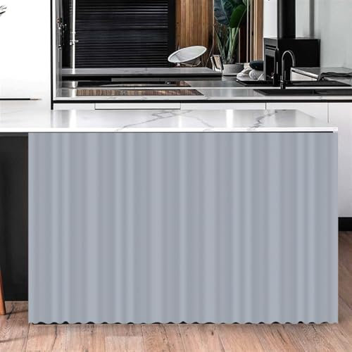 BESTORI Tende per Armadietti Scaffali Tende Corte Gancio e Passante Antipolvere Sotto Il Lavello per Ripostiglio Della Cucina Grigio, 100L x 70 cm(LL x H