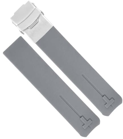 INSTR Sport-Silikon-Armband für Tissot Touch T013 T047 T-Sport T013420A T047420A T33 Wasserdichtes Uhrenarmband(Gray silver1 21mm)