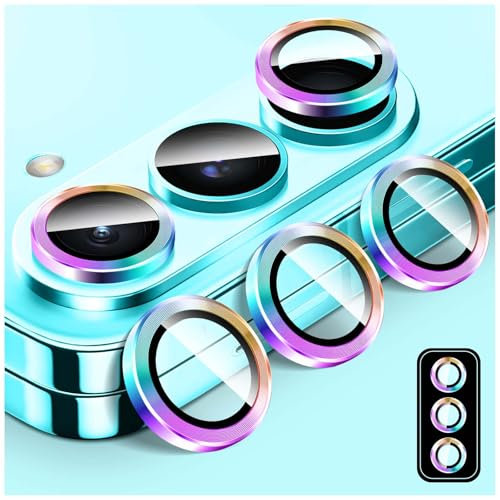 LucBuy Camera Lens Protector for Samsung Galaxy Z Fold 4, 9H Tempered Glass Camera Cover Screen Protector Film Sticker, Automatic-Alignment Individual Aluminum Alloy Rings