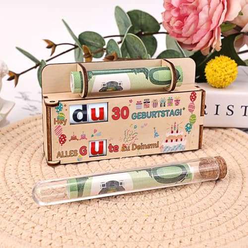 Geldgeschenke Geburtstag 30, Schokoriegel Geschenkbox 30 Geburtstag Geschenk Holz Mit Reagenzglas, Geldgeschenk 30. Geburtstag Frau Mann, Geschenkideen Geburtstag Schokolade, Geburtstagsgeschenk 30