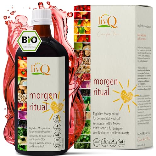 livQ Morgenritual | Fermentierte Essenz | Vit C-Aronia-Rote Beete | 250ml | Dein Energie-Booster am Morgen - für einen guten Start in den Tag. Fruchtig-herb, mit Aronia- und Rote-Beete verfeinert.