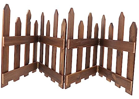 BEBEMOKO 1pezzi Recinzione Legno Decorativa Per Giardino Staccionata Breve Legno Naturale Facile Da Installare Per Aiuole e Spazi Esterni Risparmio e Riutilizzabile