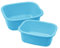 simpa 11L Multi-Purpose Sky Blue Plastic Rectangular Household Cleaning Bowl for Washing Up, Window Cleaning, Car Valeting and Multi Room Spot Cleaning Tasks - Set of 2 Bowls.