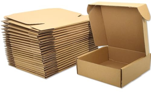 Cenoid Petite Boîte en Carton d'expédition 15 x 15 x 5 cm, Marron, Carton pour Emballage Cadeau Envoi Colis (Lot de 25)