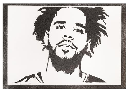 moreno-mata Echtes Handgemachtes Graffiti J. Cole Musik Aesthetic Poster & Kunstdrucke Bilder Plakat Handmade Deko Wandbilder Wohnzimmer Wanddeko Geschenke für Männer und Frauen