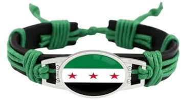 Gök-Türk Armband aus Leder, Perlen oder Stoff Flagge Syriens Syria (3)