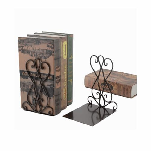 Serre-livres vintage en fer - Serre-livres décoratifs créatifs - Rouge bronze - Très résistant - Parfait pour la décoration d'intérieur moderne