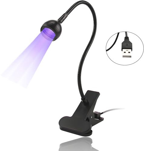 UV Nagellampe, Mini UV Lampe, Lampe für Gelnägel, USB LED Nagellampe mit Drehbarem Schwanenhals und Sicherungsclip, Mini UV Nageltrockner für Gel-Nagellack, für Maniküre und Heimgebrauch, Schwarz