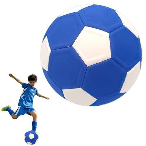 SKIKHN Fussball Curve Ball, Eva-Gummi Swerve Fußball, Fussball Größe 5, Flexibler Fußball Kurvenball für Kinder, Fußbälle für Jugendliche und Erwachsene Training Indoor Outdoor (Blau)