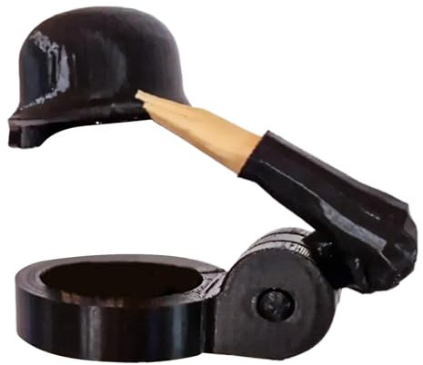 LUCKYKUN Flaschenverschlüsse, lustiger Salute-Soldaten-Bierhelm, staubdichte Protektoren, Neuheit Flaschendeckel-Protektoren, geeignet für Handwerk, Grillparty, Veteranen, 8 x 4 x5.3 (Schwarz/Weiß)