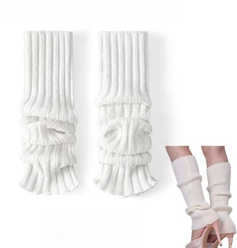 Daryunk 1pc Cream Women's Knitted Leg Warmers for Winter Ankle Warmth, Suitable for Ballet, Yoga, Skating
