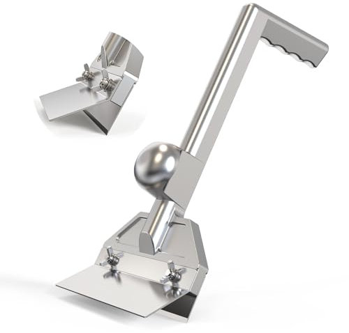 Robuster Grillschaber mit 15,2 cm scharfer Edelstahlklinge und ergonomischem Aluminiumgriff, kommerzieller Grillschaber, für die Grillreinigung im Freien (Grillschaber, a1)